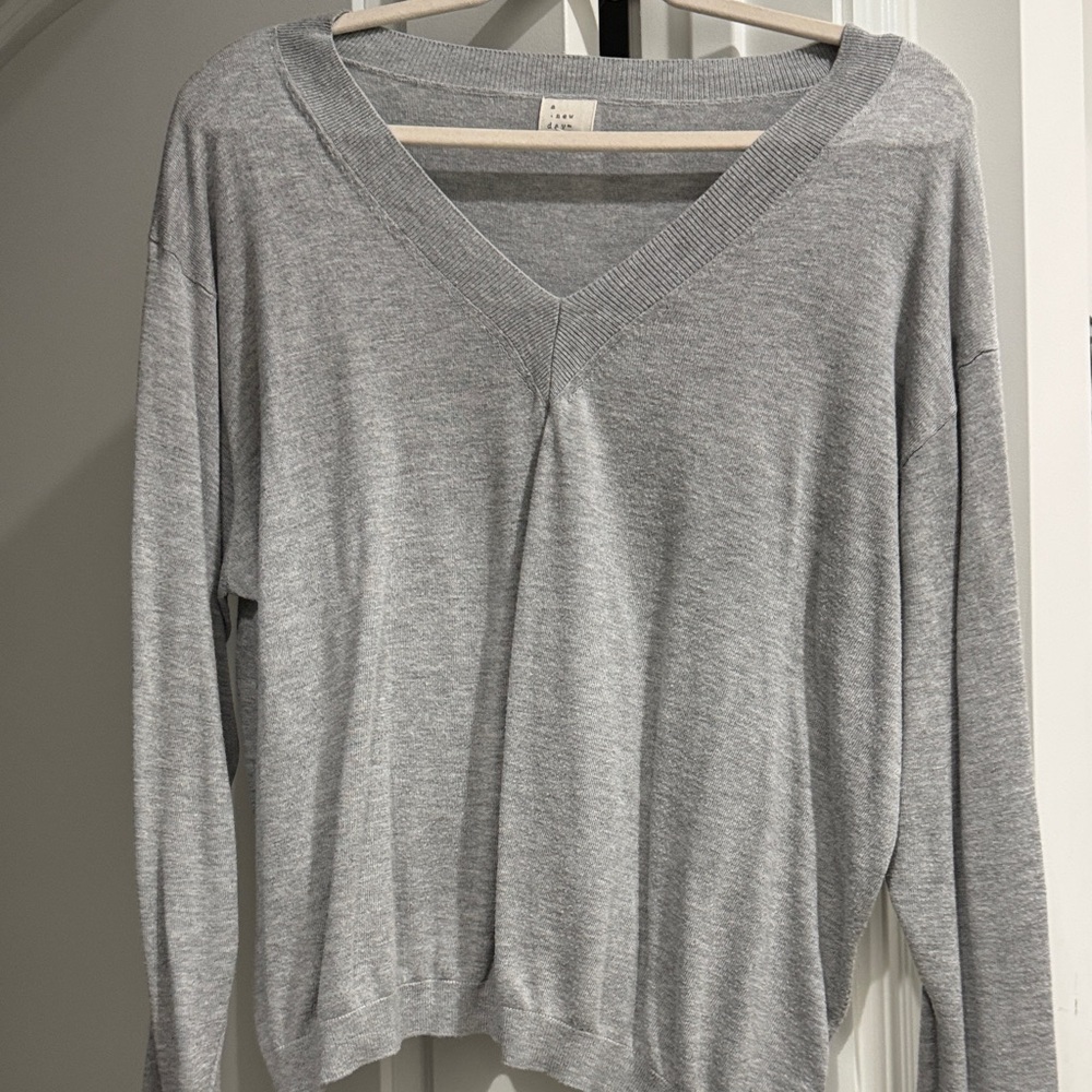 a new day Light Gray V-Neck Sweater
